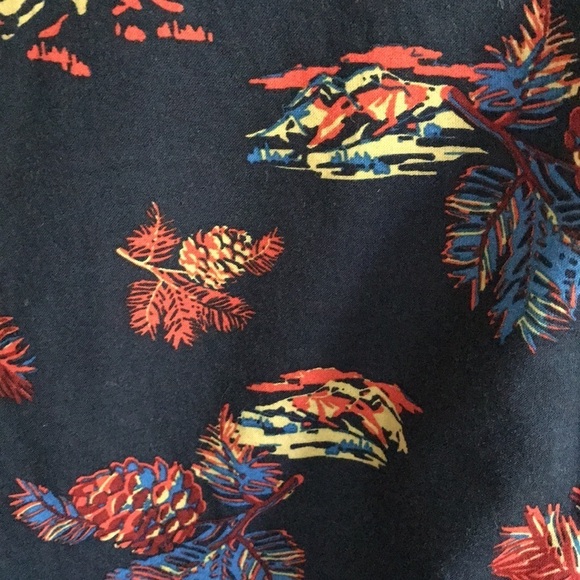 Eddie Bauer men’s Baja Short-Sleeve Shirt novelty mountain & pine one print 2XL - Picture 3 of 7